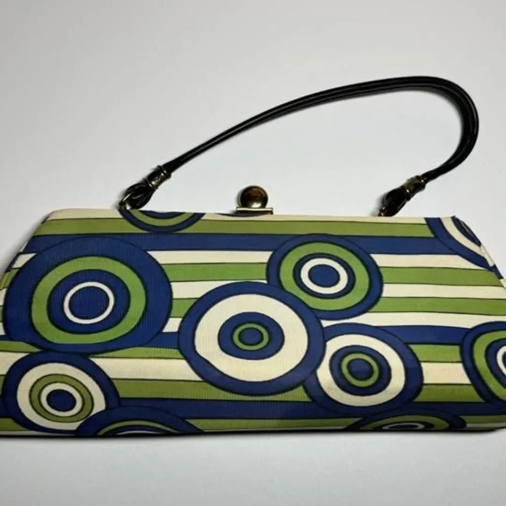 Vintage Mod Geometric Print Handbag